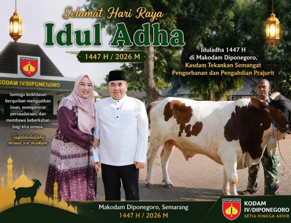 Iduladha 1447 H di Makodam Diponegoro, Kasdam Tekankan Semangat Pengorbanan dan Pengabdian Prajurit